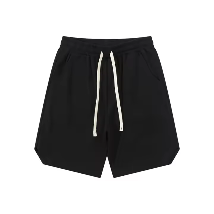 Pantalones Cortos de Algodón Retro Casual Solido para Hombres, Cinturón de Cordón, Estilo Suelto, Pantalones Deportivos de Cinco Minutos - 1