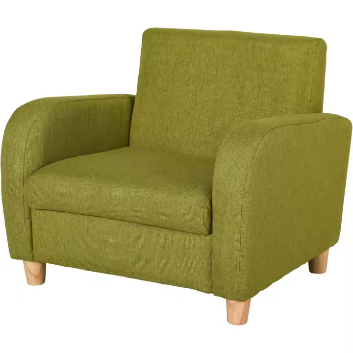 Sillón Infantil Mini Sofá para Niños de +3 Años con Asiento Acolchado Reposabrazos y Estructura de Madera Carga Máx. de 65 kg 49x45x44 cm Verde - 1