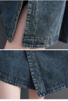 Vestidos de mujer de lujo con diseño de cinturón denim sin mangas para el verano 2023 estilo clásico de gran tamaño lavado a mano algodón forro chino - details 12