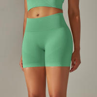 Hamidou-pantalones cortos de Yoga sin costuras para mujer, Shorts de entrenamiento con realce de glúteos, ropa deportiva para gimnasio - details 5