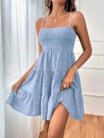 Mini vestido sin mangas combinado con chaleco tipo camiseta de verano para mujer, falda corta líquida para acampar - details 25
