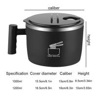 Cuenco de Ramen de Maple inoxidable, Cuenco de Ramen rápidamente de 1200ML, Cuenco de gran capacidad Seguro de Doble Capa para fideos instantáneos, Cuenco de cocina - details 1