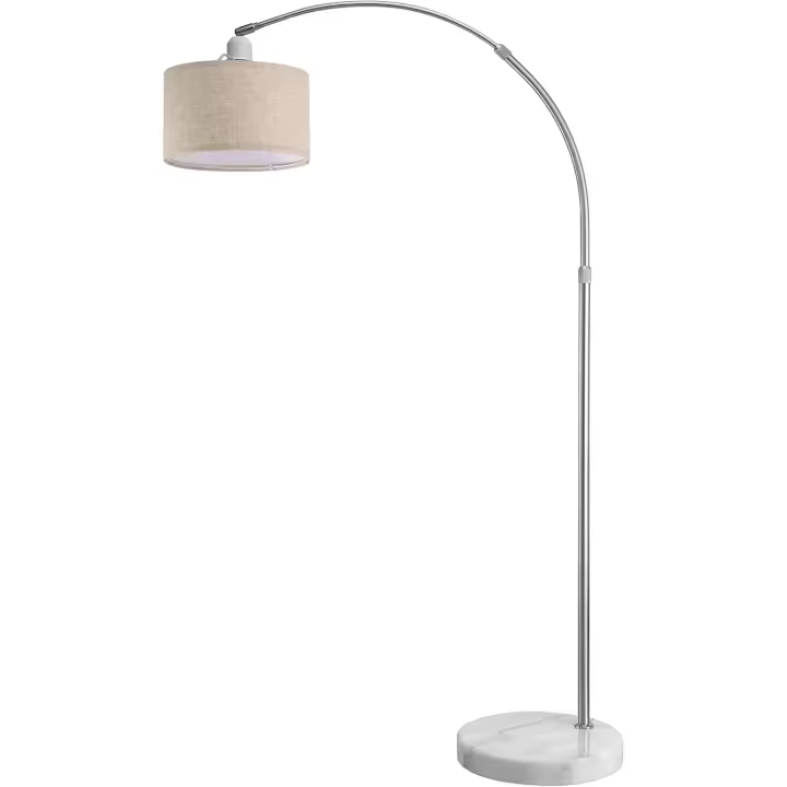 Lámpara de Arco Ajustable de Altura Base de Mármol 150-175 Lámpara de Pie E27 60V Cabezal Lino - 1