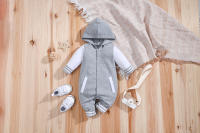 Romper Bebé IURNXB Niño Niña De Larga Manga Colorbloque Con Capucha Ropa Infantil Invierno Otoño 0-18M Cierre De Botones Traje De Dos Piezas - details 5