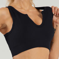 Sujetador Deportivo para Mujeres FKAFIT Top Push Up Fitness Yoga Sin Costuras con Copas Desmontables Transpirable para Correr Gimnasio Material Exterior de Nylon - details 10