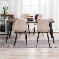 Juego de 4 sillas de comedor con asiento y respaldo suaves, con patas de metal macizo, para salón, dormitorio, cocina o comedor, ante marrón - details 39