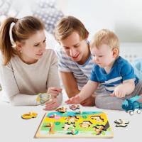 Rompecabezas de Madera infantil para Niños, Rompecabezas de animales con Mango, Juegos Educativos Montessori para bebés, 2 Años - details 1