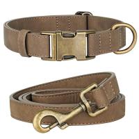 correa ustables cuero PU perro, Collar duradero cuerda de plomo mascotas, suave para perros pequeños, medianos y randes, - details 2