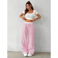 Pantalones de pierna ancha tejidos a rayas informales para mujer Otoño Invierno 2024 pantalones informales elegantes de longitud completa ropa Y2K ropa de calle - details 9
