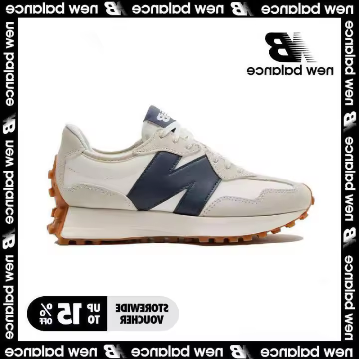 LETEN 【 tienda insignia】 NB 327 Pegatinas de pared deportivas informales blancas y azules para hombres y mujeres - 1
