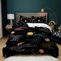 Juego de Ropa de Cama Espacial para Niños con Cubierta de Edredón de Estrellas de Universo Azul Tamaño Completo/Queen/King para Niños Niñas Adolescentes - details 11