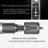 Secador de Cabello Profesional de Alta Velocidad 5 Boquillas Rizadoras - details 4