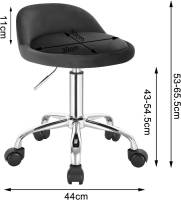 Taburete de oficina de terciopelo con ruedas, taburete giratorio, altura del asiento ajustable, altura 43-54,5 cm - details 2