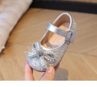 Zapatos de cuero para niñas, calzado de vestir versátil con lazo y cuentas de fondo suave, estilo princesa a la moda, novedad de otoño, 2024 - details 11