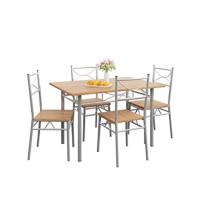 Juego de comedor mesa y 4 sillas roble oscuro grupo de cocina set de comedor mueble salon mobiliario