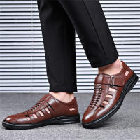 Sandalias de verano para hombre, nuevas, huecas, para playa, de piel suave y transpirable, con velcro. - details 19