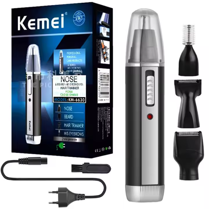 Keme-recortador de nariz 4 en 1 recargable para hombres y mujeres, recortador de pelo corporal, Barba, cejas, limpiador de oídos, corte de pelo de nariz, juego de afeitadora - 1