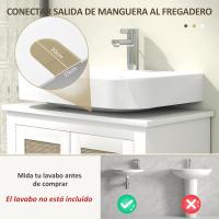 Debajo l Lavabo Pie 2 Puertas Ratán PE 2 Estantes y Sistema Antivuelco Cuarto 60x30x60 cm Blanco - details 3