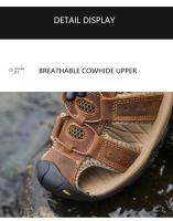 Sandalias de exterior transpirables informales de cuero para hombre de verano, zapatos de playa, zapatillas, zapatos romanos de moda - details 4