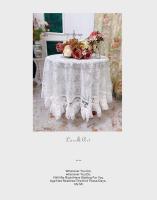 Mantel redondo Ence blanco, juego de mesa hilo, romántico, bordado francés, decoración de boda - details 4