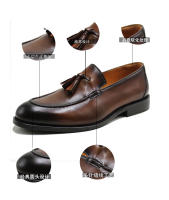 Zapatos de cuero de alta gama, mocasines casuales de negocios, talla extra grande para un pie - details 8