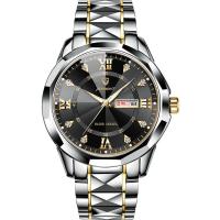 Reloj de hombre a prueba de agua luminoso doble reloj de calendario reloj de cuarzo diamante punta cristal - details 5