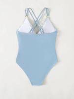 VigoJany Impreso 2025, Tirantes grandes de una pieza para mujer, traje de baño curvilíneo de talla grande con diseño sin espalda, ropa de playa - details 6