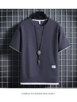 Conjunto De Verano Para Hombre Camiseta Y Shorts Deportivos Casual Color Sólido Talla Grande Estilo Libre Sin Cierre - details 11