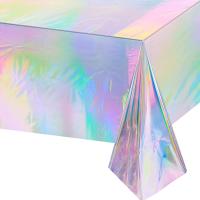 Cubierta de mesa de aluminio iridiscente de plástico para fiesta de Navidad, mantel rectangular, cubierta para mesa de comedor, decoración para banquete, fiesta de boda - details 0