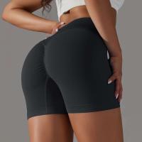 Crossover mujeres deporte gimnasio entrenamiento correr cintura alta Yoga Push Up cadera sin costuras Fiess Shorts - details 59