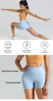 Pantalones cortos de yoga para mujer, color rosa, levantamiento de cadera, pantalones cortos de entrenamiento sin costuras, absorbentes del sudor y transpirables - details 3