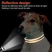 Collar reflectante para perros medianos y grandes, acolchado de neopreno suave, nailon transpirable, ajustable, 25 a 60 centímetros - details 0