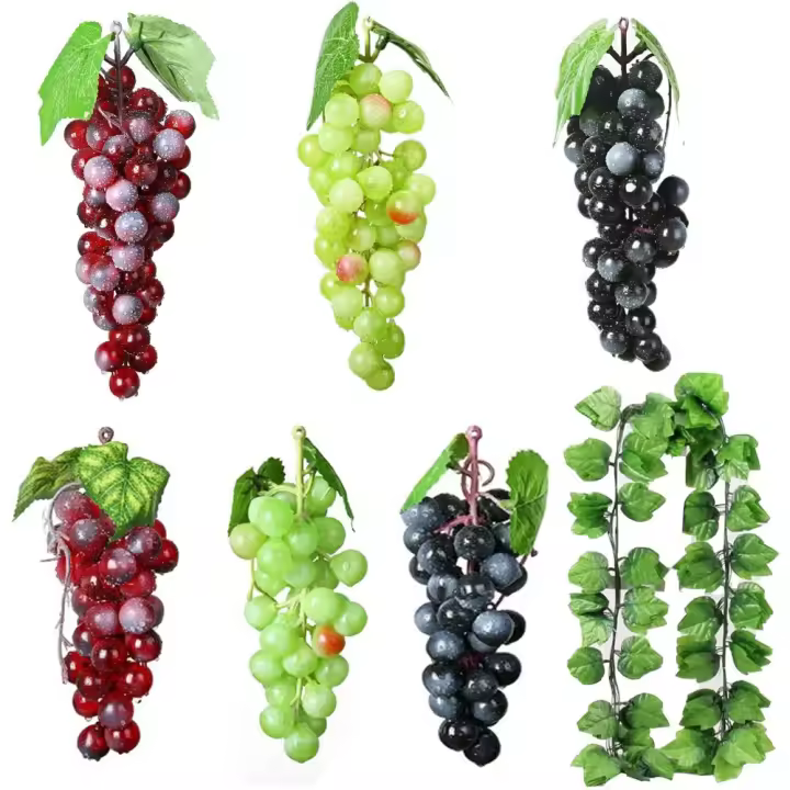 Raquillo de Uvas Artificiales 7 Piezas para Decoración de Jardín Familiar - 1