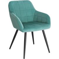 Comedor Nordica Estilo Vintage Juego de 1, Silla de Cocina Silla Tapizada con Reposabrazos Tapizadas en Terciopelo, Estructura de Metal, Turquesa BH93ts-1 - details 0