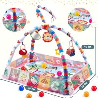 Baby Gym 9 en 1 Baby Gym Ball Pit y tapete de juego de gimnasio interactivo con 5 juguetes musicales colgantes extraíbles Tapete de juego de aprendizaje con tapete de gimnasio musical Juguetes cognitivos Montessori - details 2