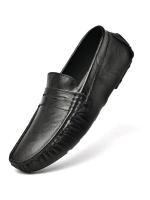Mocasines para hombre con punta redonda de cuero, mocasines tipo penny, zapatos náuticos, cómodos, antideslizantes, flexibles, para fiestas. - details 8
