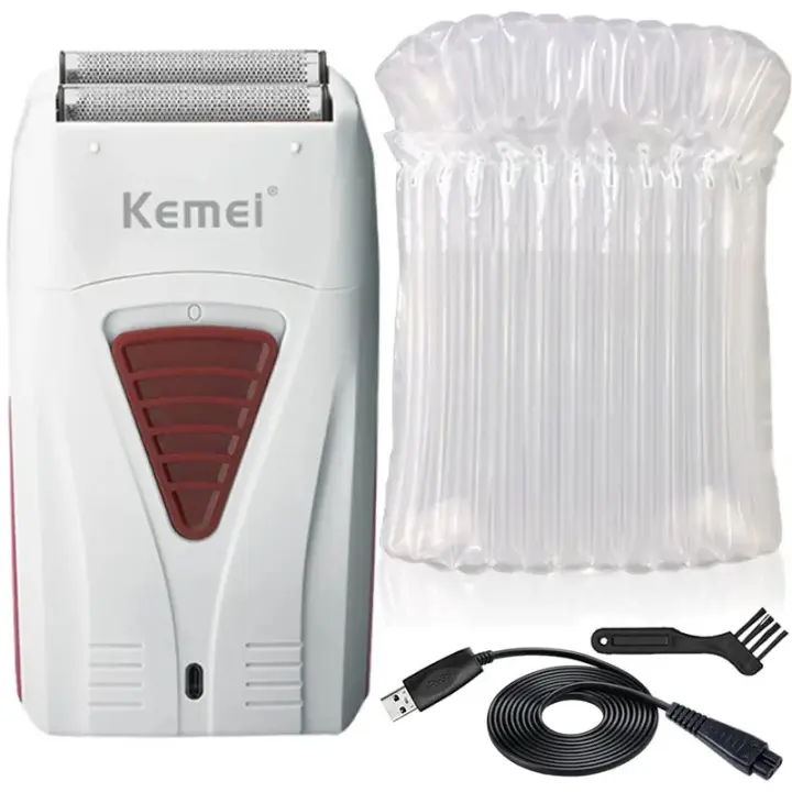 kemei 3383 powerful rechargeable electric shaver hair beard stubble facial electric razor for men bald head shaving machine - 1