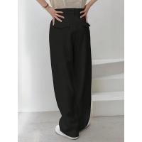 Pantalones de Pierna Recta de Cintura Alta para Mujer Pantalones de Oficina Negros Cómodos y Elásticos Todas las Tallas, Nuevo - details 1
