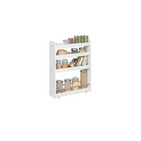 Carro Utilitario de 4 Ruedas y 4 Bandejas Carro Estrecho para Cocina y Baño - details 4
