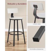 Taburetes de Bar Altos con Resalón Juego de 2, Acero, Montaje Fácil, Industrial, Marrón Rústico y Negro LBC026B01V1 - details 30