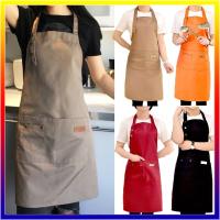 Delantales de cocina de lona para hombre y mujer, delantal de trabajo de Chef para parrilla, restaurante, Bar, tienda, cafés, Chef, camarero - details 0