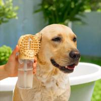 Cepillo de baño de silicona para perros, mango de agarre cómodo, dispensador de champú incorporado, cepillo de masaje para ducha de mascotas, cepillo de limpieza suave para perros - details 2