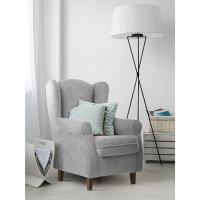 Sillon orejero tapizado en tela anti manchas color gris
