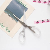 Tijeras de papelería con mango transparente, accesorios para el hogar, decoración suave, diario, herramientas de corte - details 2