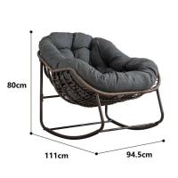 Silla de Rocking de Mascarete Moderna de Grajo Silla de Sillón Cómoda para Exteriores con Cojín Grueso Ideal para Balcón, Porche, Jardín, Patio - details 0