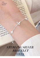 S-pulsera de mariposa dulce y fresca de estilo forestal de plata pura para mujer, joyería de alta gama con temperamento suave y de hadas - details 0