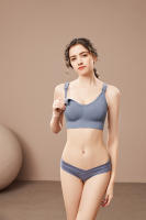 Sujetador de lactancia para madre, Bralette posparto sin costuras, azul, M - details 11