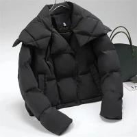 Abrigo de plumón de pato blanco para mujer, chaqueta acolchada de plumón con doble botonadura, informal, a la moda, para invierno, 2024 - details 4