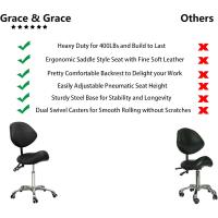 Taburete de Silla Profesional Hidráulico Giratorio Cómodo y Ergonómico con Base de Metal Resistente - details 2