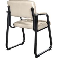B Tapizada En Cuero Sintético I Silla De Espera con Reposabrazos I Silla Confidente con Base De Metal I Color:, Color:Negro - details 64